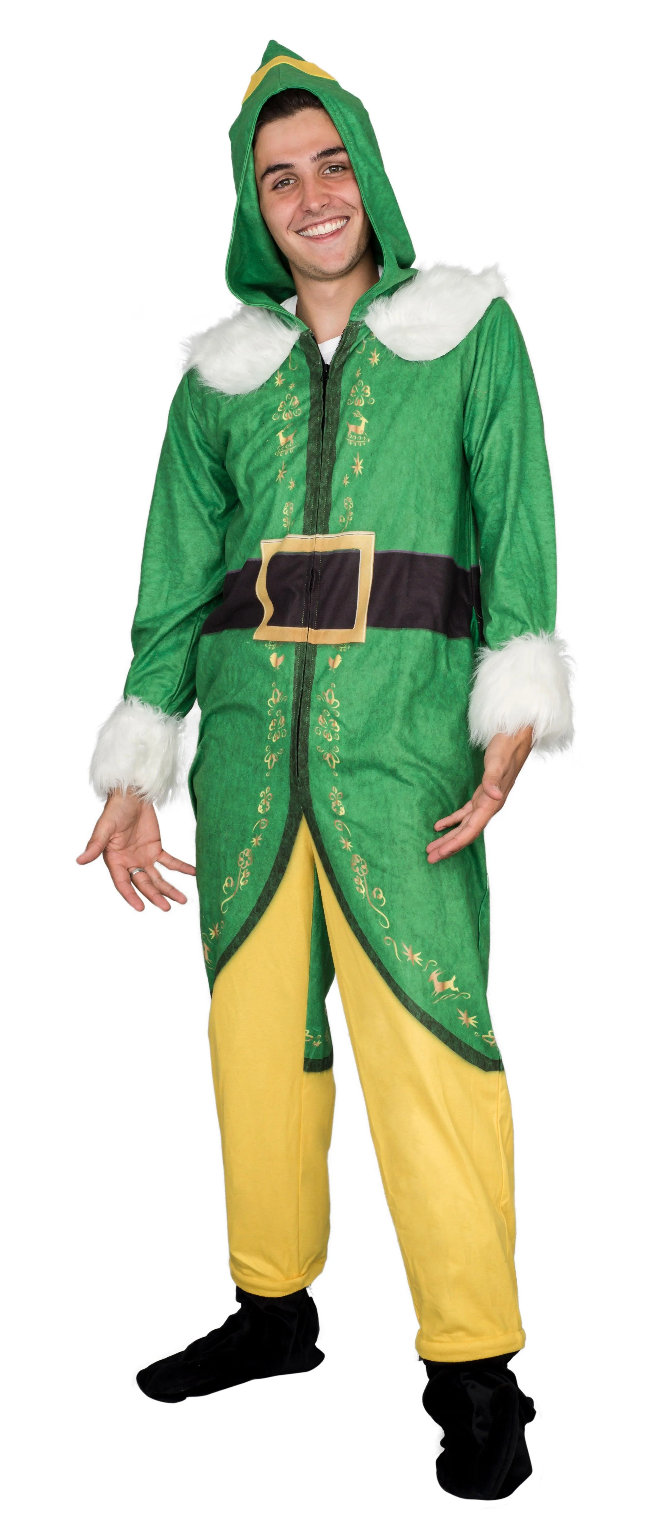 Buddy The Elf Costume Pajama Adult Union Suit - Image 2