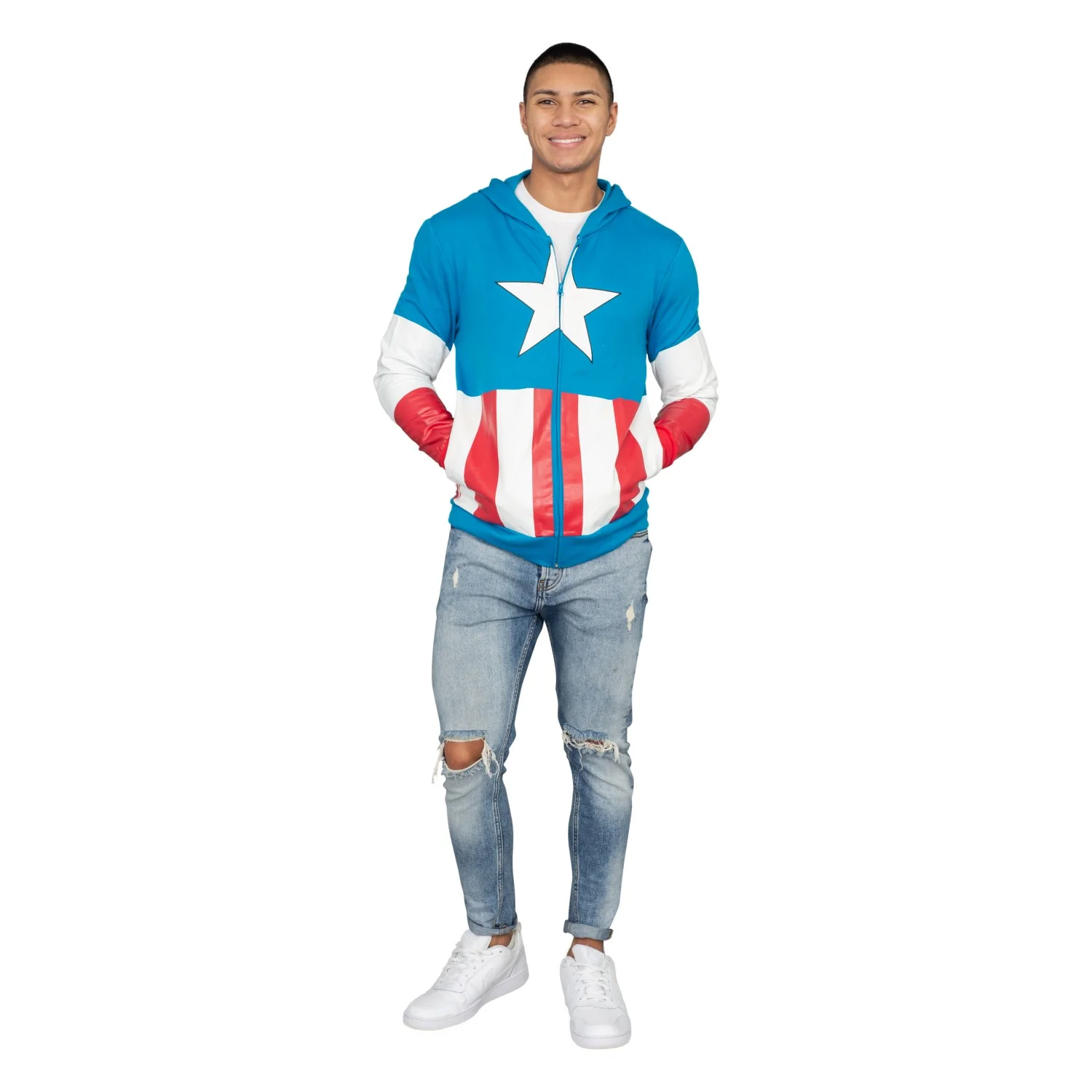 Captain America Adult Hooded Sweatshirt Hoodie Jacket - Image 5