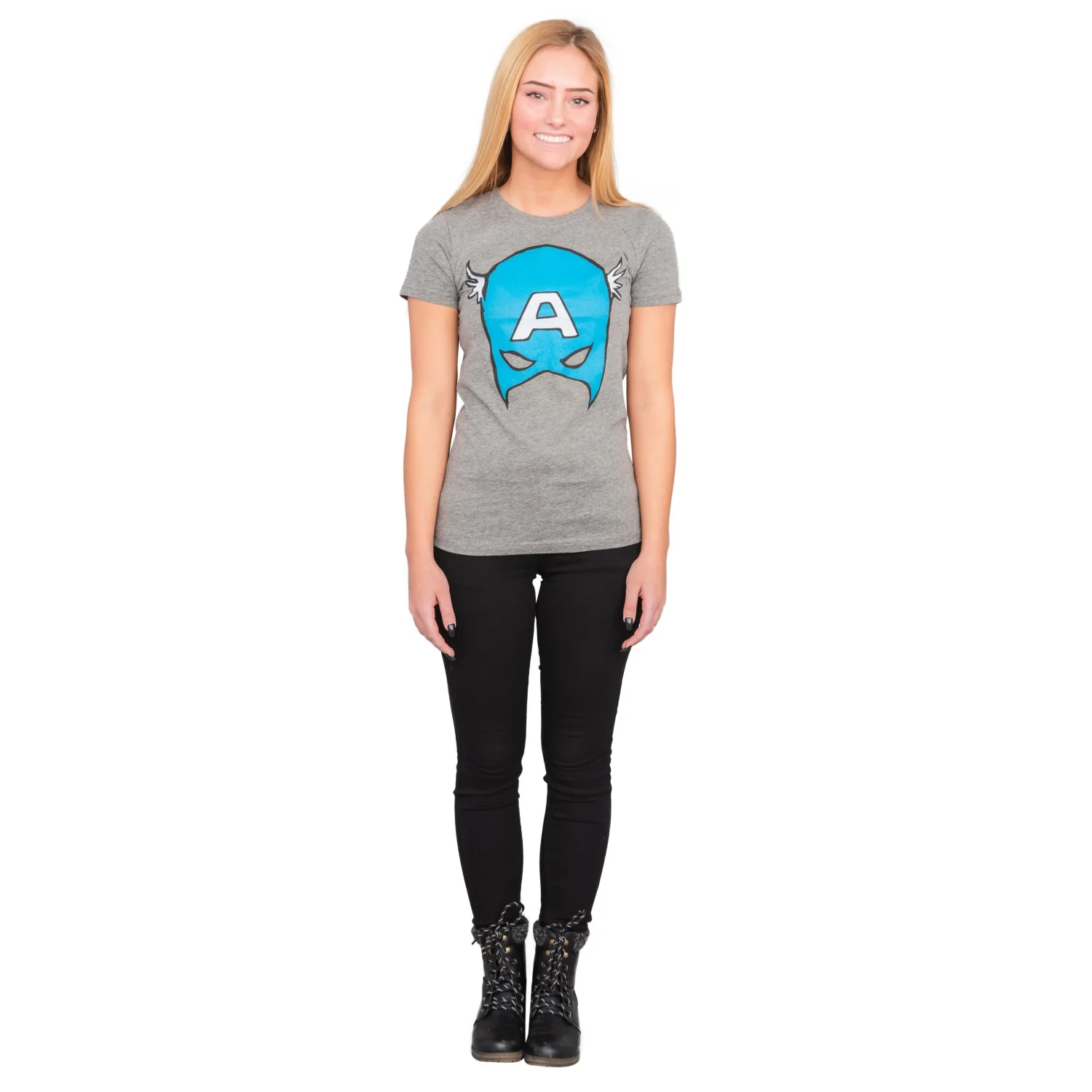 Captain America Big Blue A Mask T-Shirt - Image 5