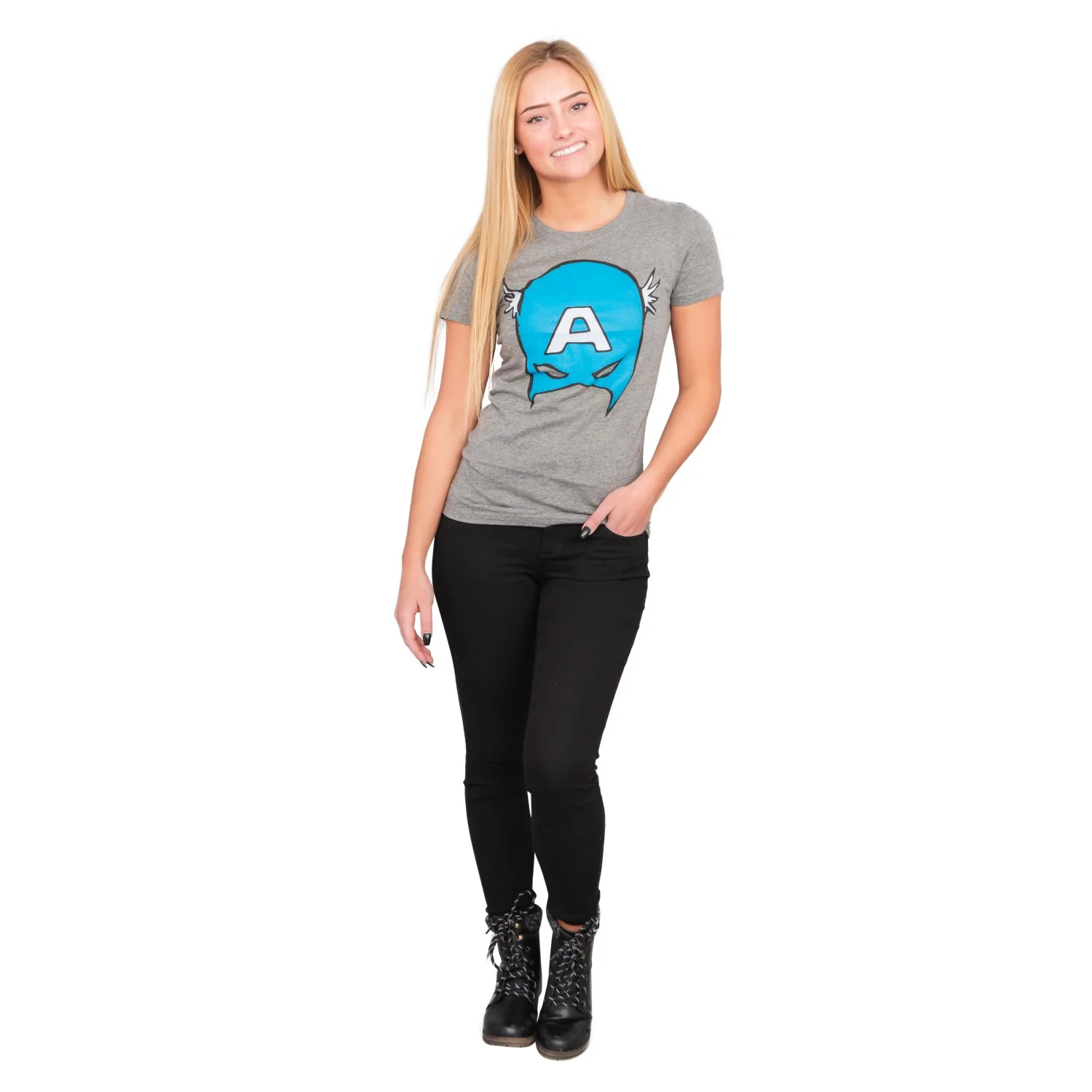 Captain America Big Blue A Mask T-Shirt - Image 7
