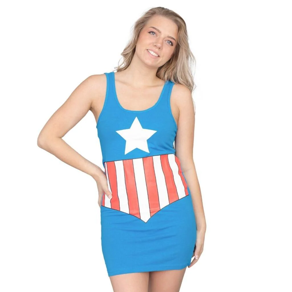 Captain America Blue Tunic Tank Dress - Image 3