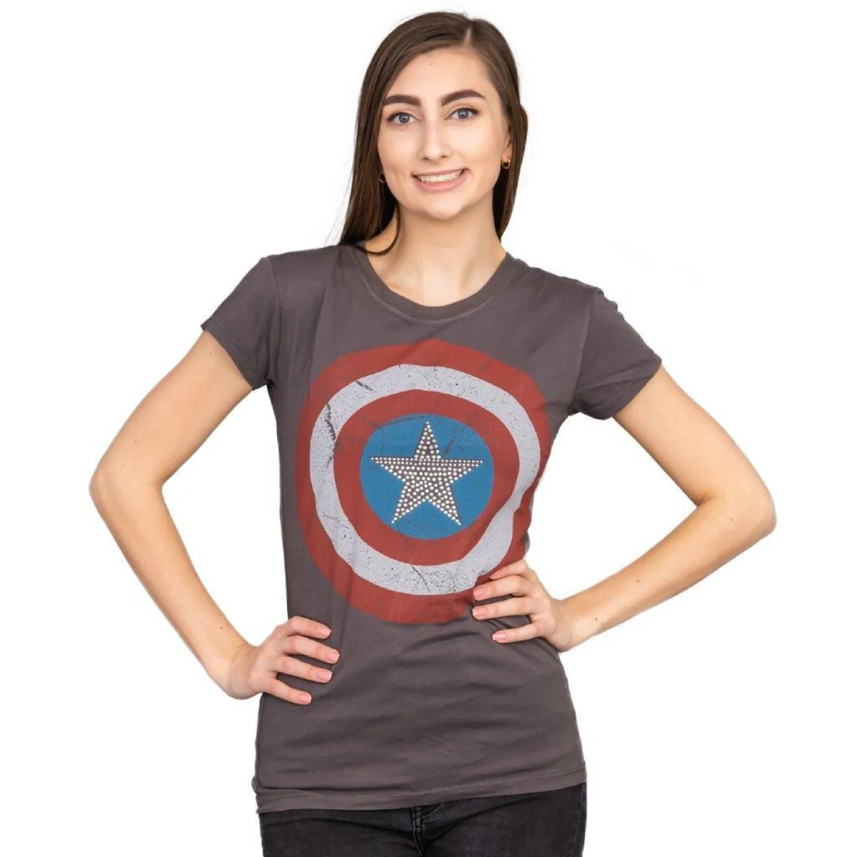 Captain America Studded Star Juniors T-shirt - Image 3