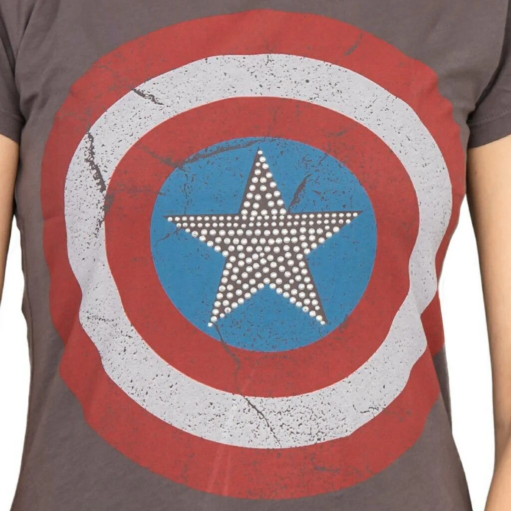 Captain America Studded Star Juniors T-shirt - Image 4