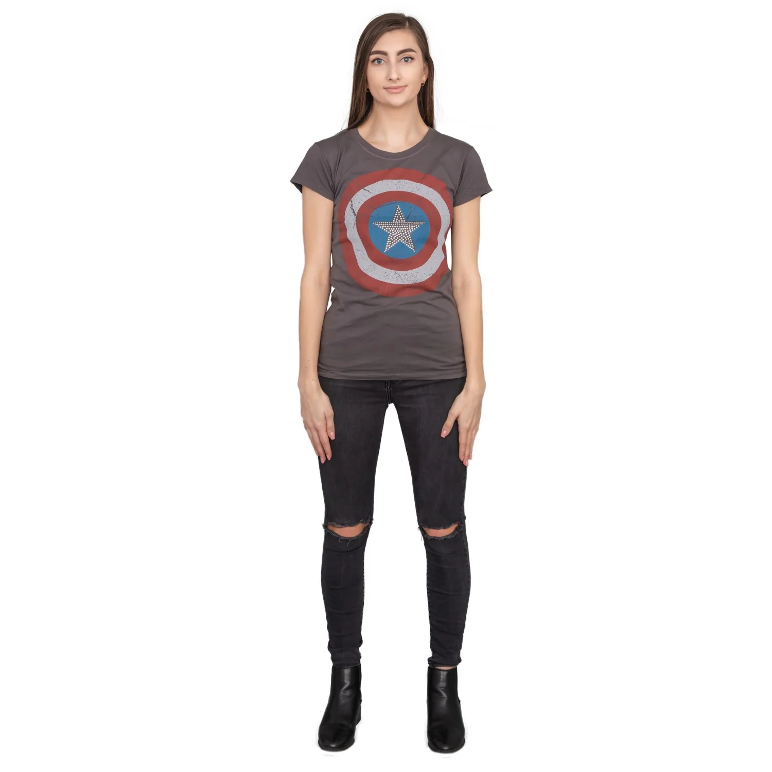 Captain America Studded Star Juniors T-shirt - Image 5