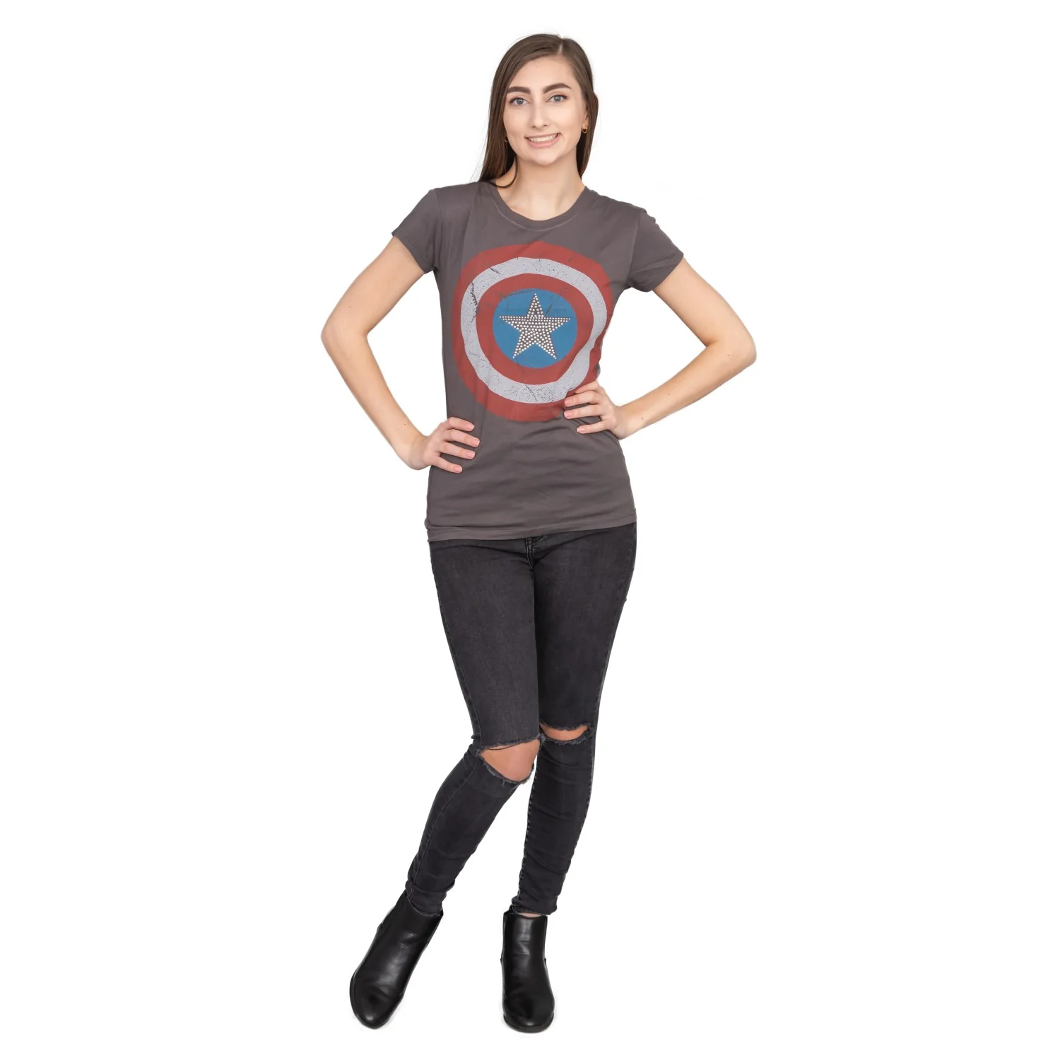 Captain America Studded Star Juniors T-shirt - Image 7