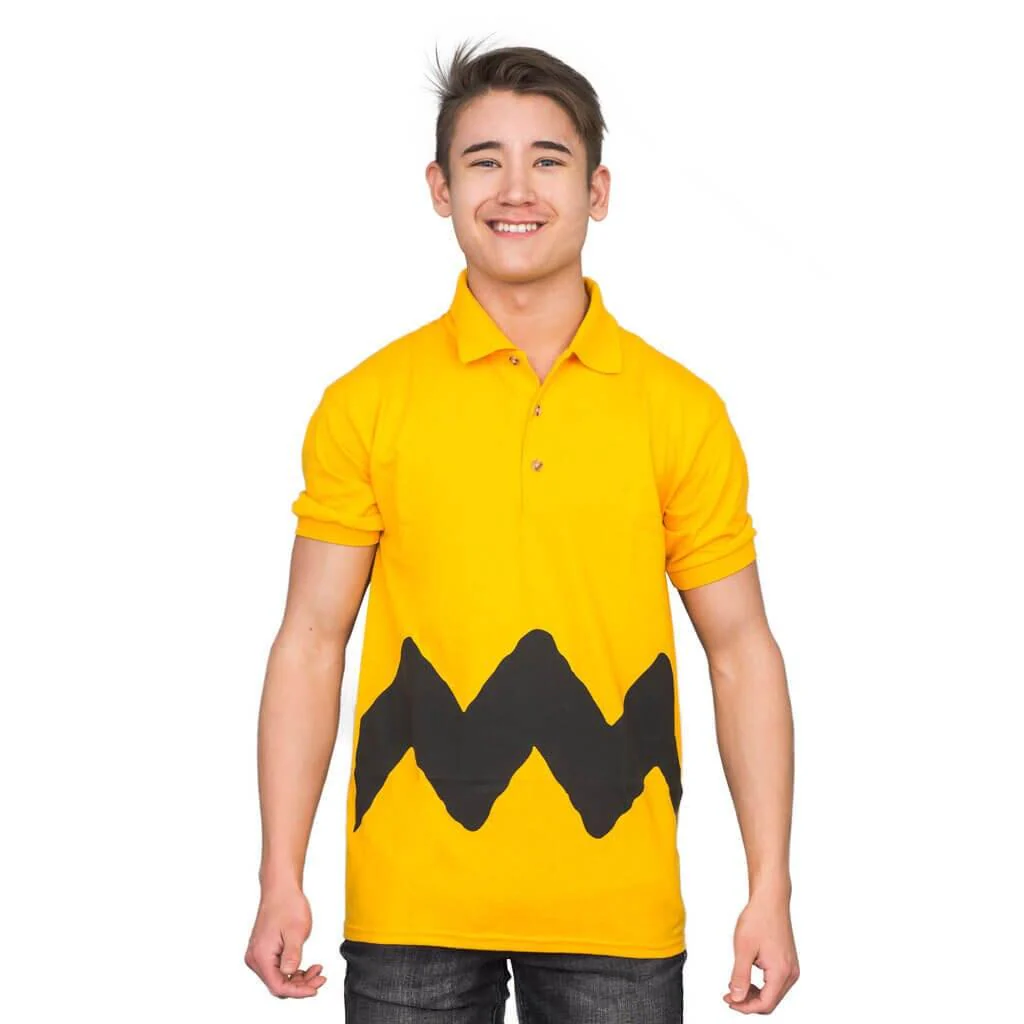 Charlie Yellow Polo Button Up Costume T-Shirt