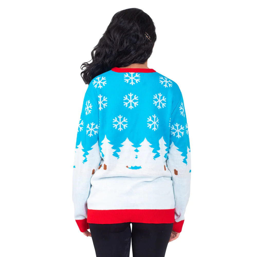 Cheer Beer Penguin Drinking Santa Hat Ugly Christmas Sweater - Image 3