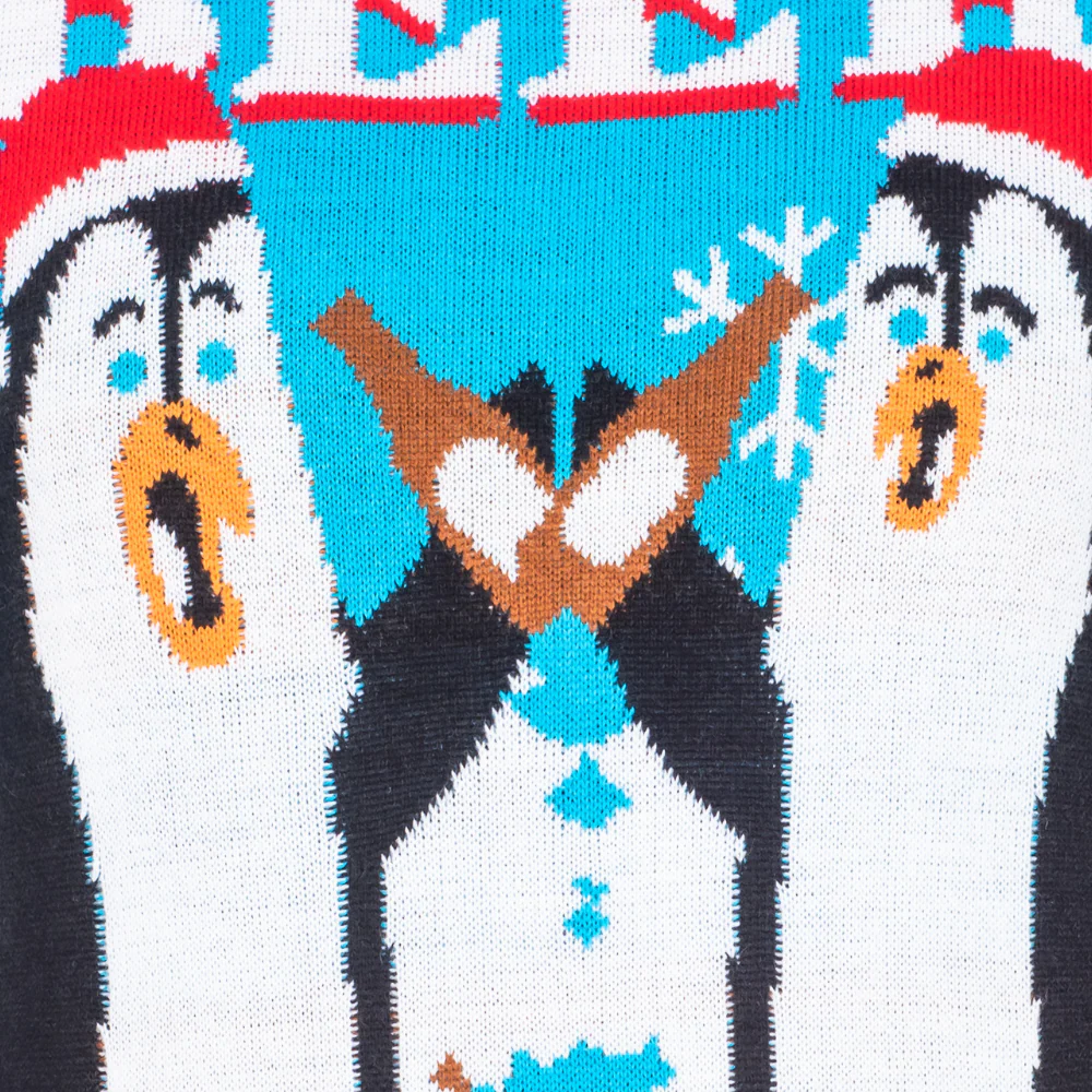 Cheer Beer Penguin Drinking Santa Hat Ugly Christmas Sweater - Image 4