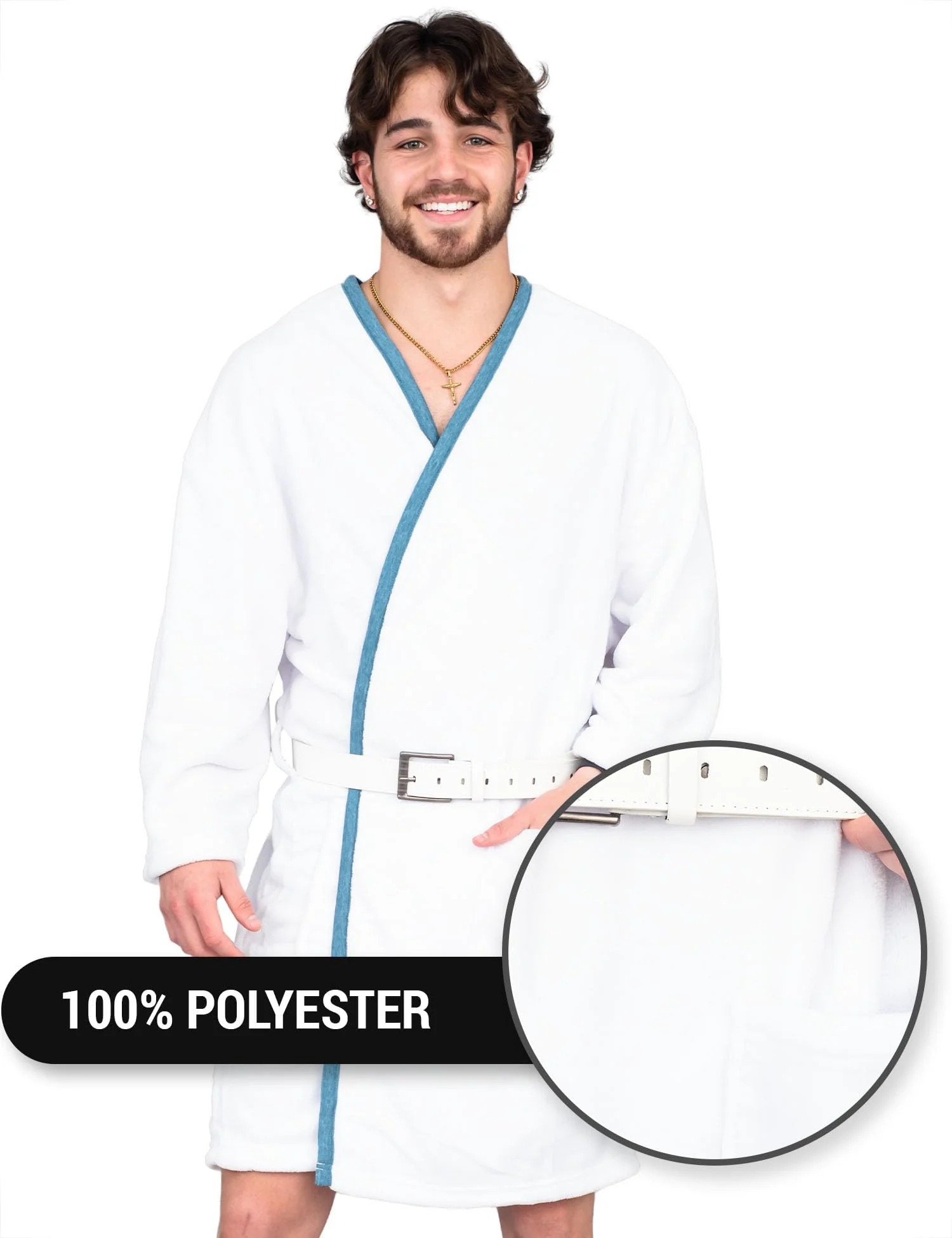 Christmas Vacation Cousin Eddie White Robe and Belt Costume - Image 2