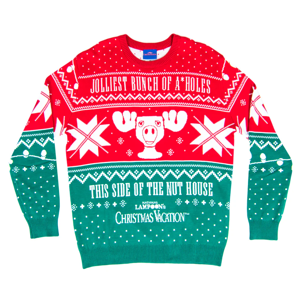 Christmas Vacation Jolliest Bunch of A*Holes Red and Green Ugly Christmas Sweater - Image 4