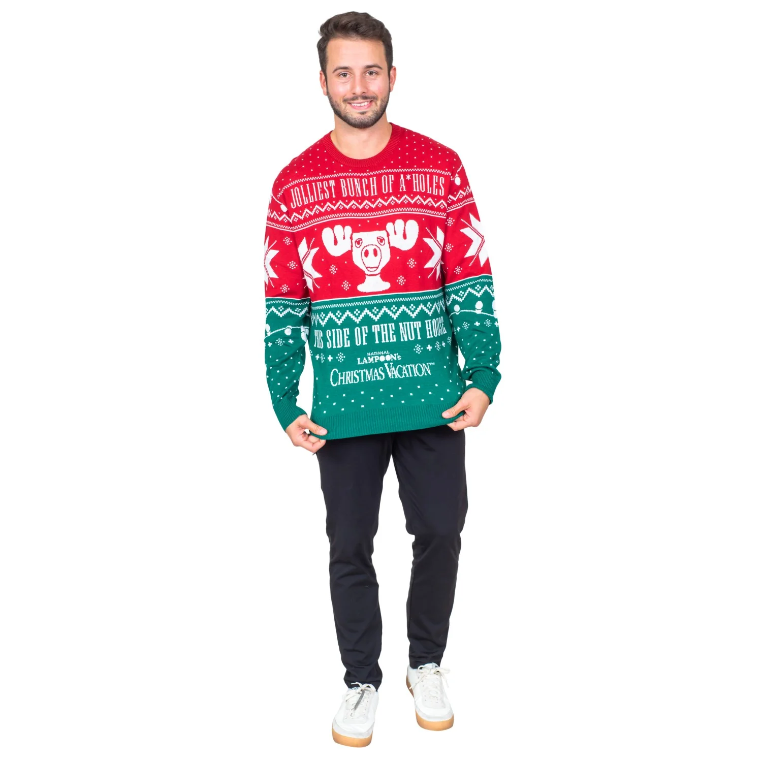 Christmas Vacation Jolliest Bunch of A*Holes Red and Green Ugly Christmas Sweater - Image 6