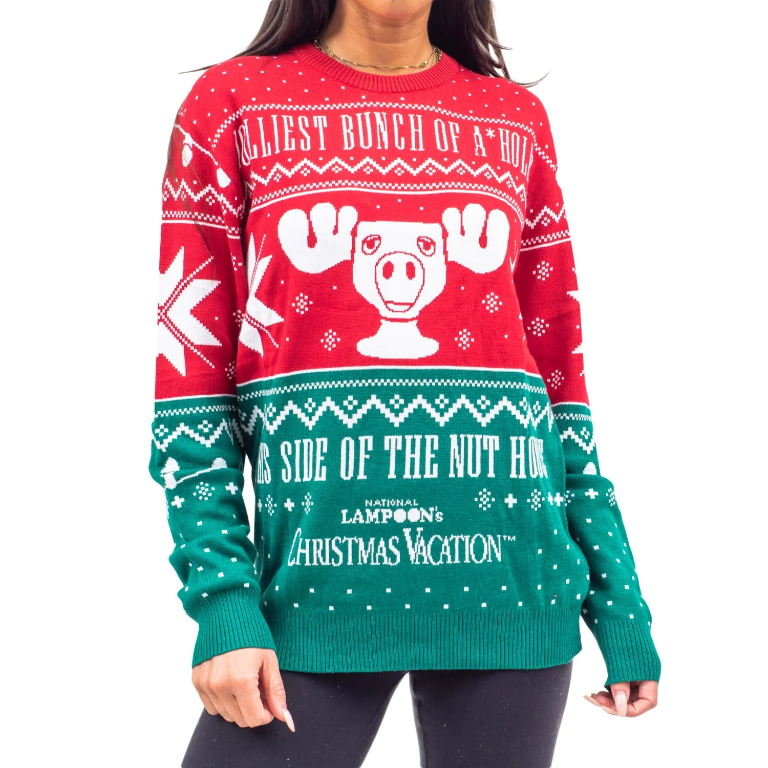 Christmas Vacation Jolliest Bunch of A*Holes Red and Green Ugly Christmas Sweater - Image 7