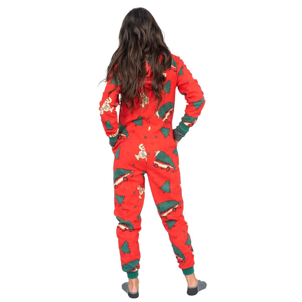 Christmas Vacation Moose Mug Full Pajama Jumpsuit - Image 3