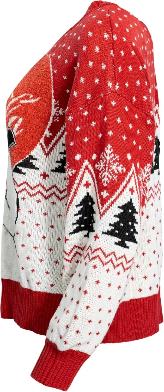 Coca Cola Heart Polar Bear Drinking Women's Ugly Christmas Sweater - Image 2