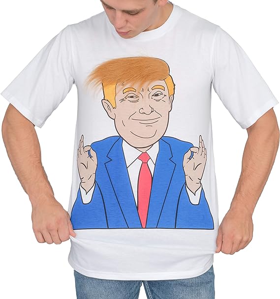 Costume Agent Former  President 3D Hair White T-Shirt - Image 2