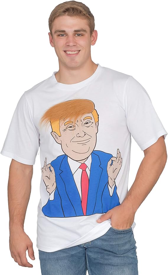 Costume Agent Former  President 3D Hair White T-Shirt - Image 4