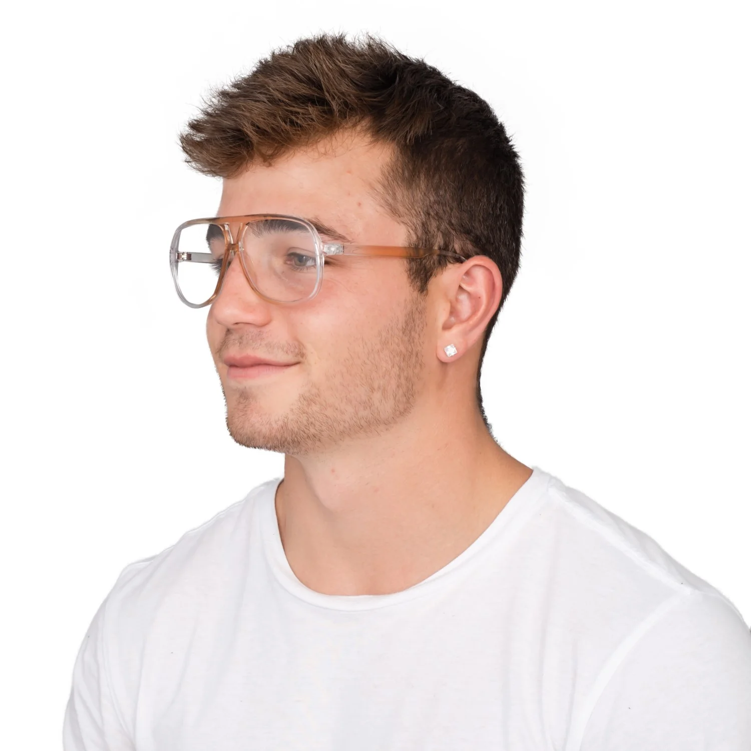 Halloween Costume Cosplay Gold Full Rim Aviator Kip Glasses - Image 2