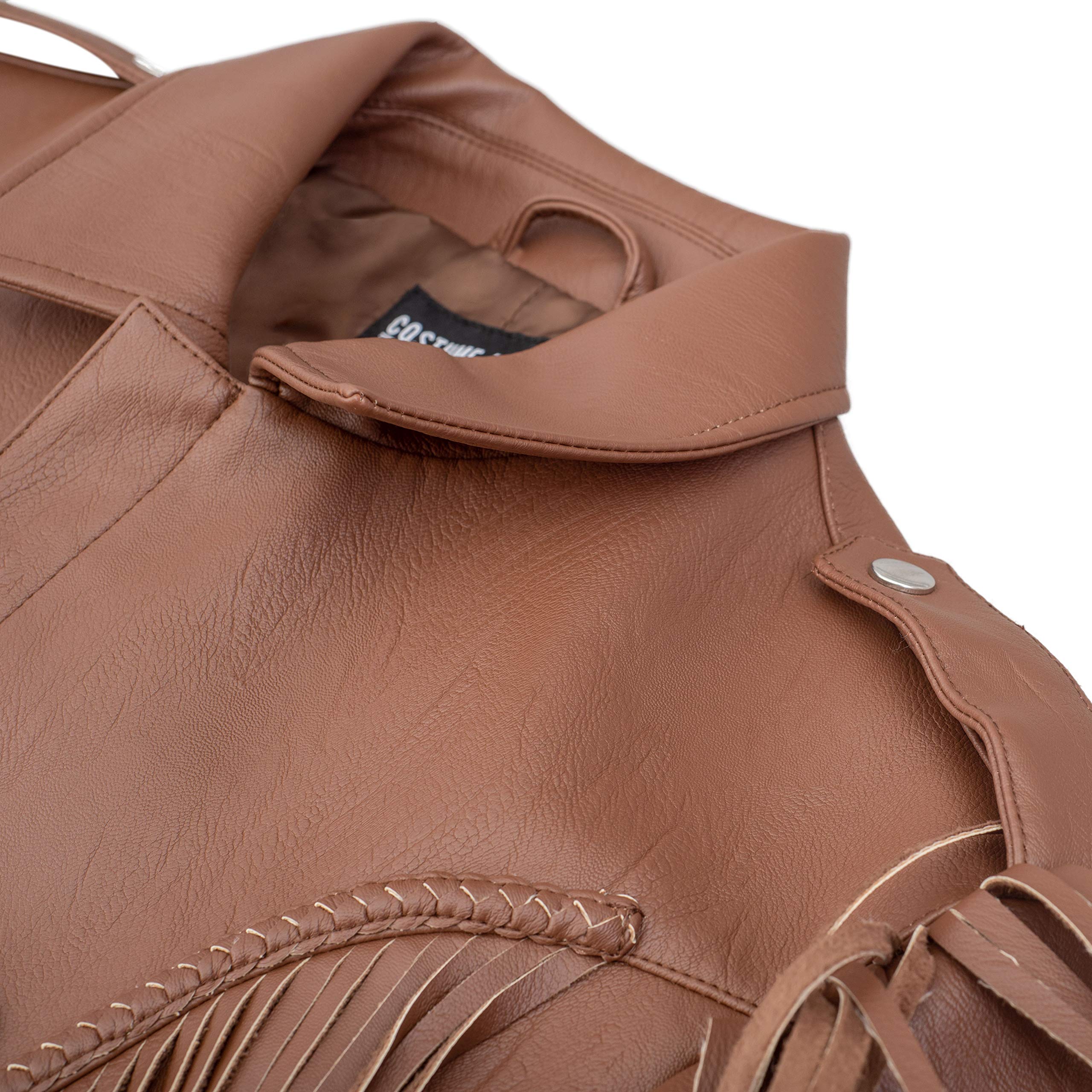 Cowboy Traditional Leather Western Jacket with Fringe Halloween Costume - Image 4