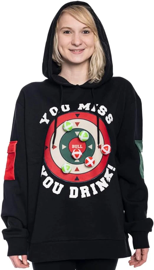 Dart Board Game You Miss You Drink Hoodie - Image 2