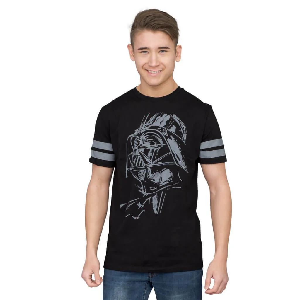 Darth Vader Striped Sleeves T-Shirt - Image 2
