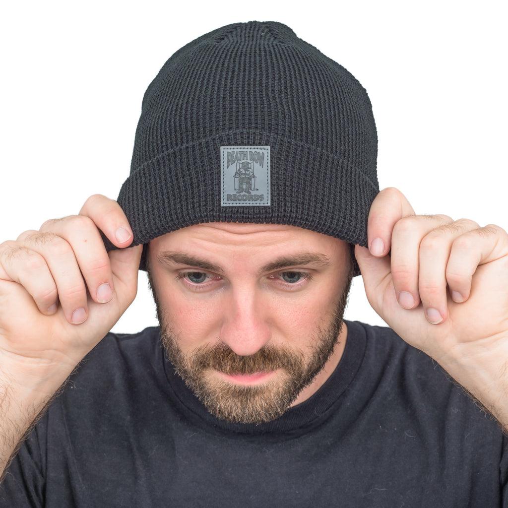 Death Row Records Adult Unisex Black Beanie Hat - Image 3
