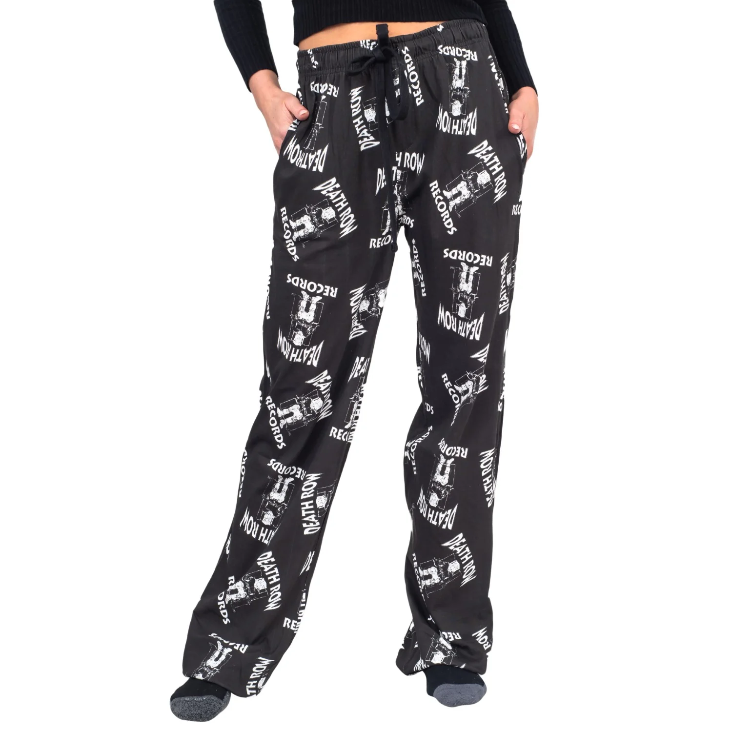 Deathrow Records Logo Toss Adult Sleep Lounge Pants - Image 6