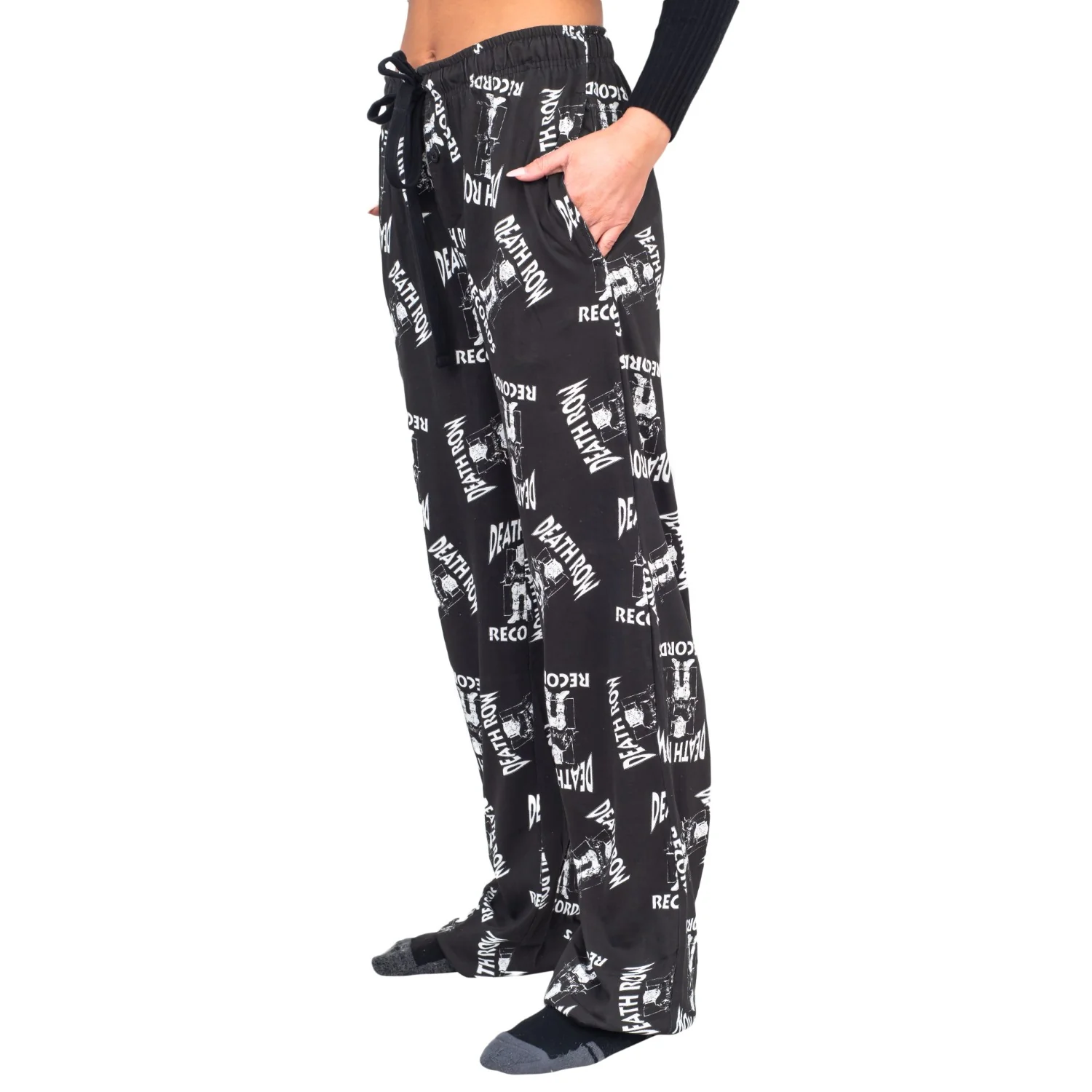 Deathrow Records Logo Toss Adult Sleep Lounge Pants - Image 9
