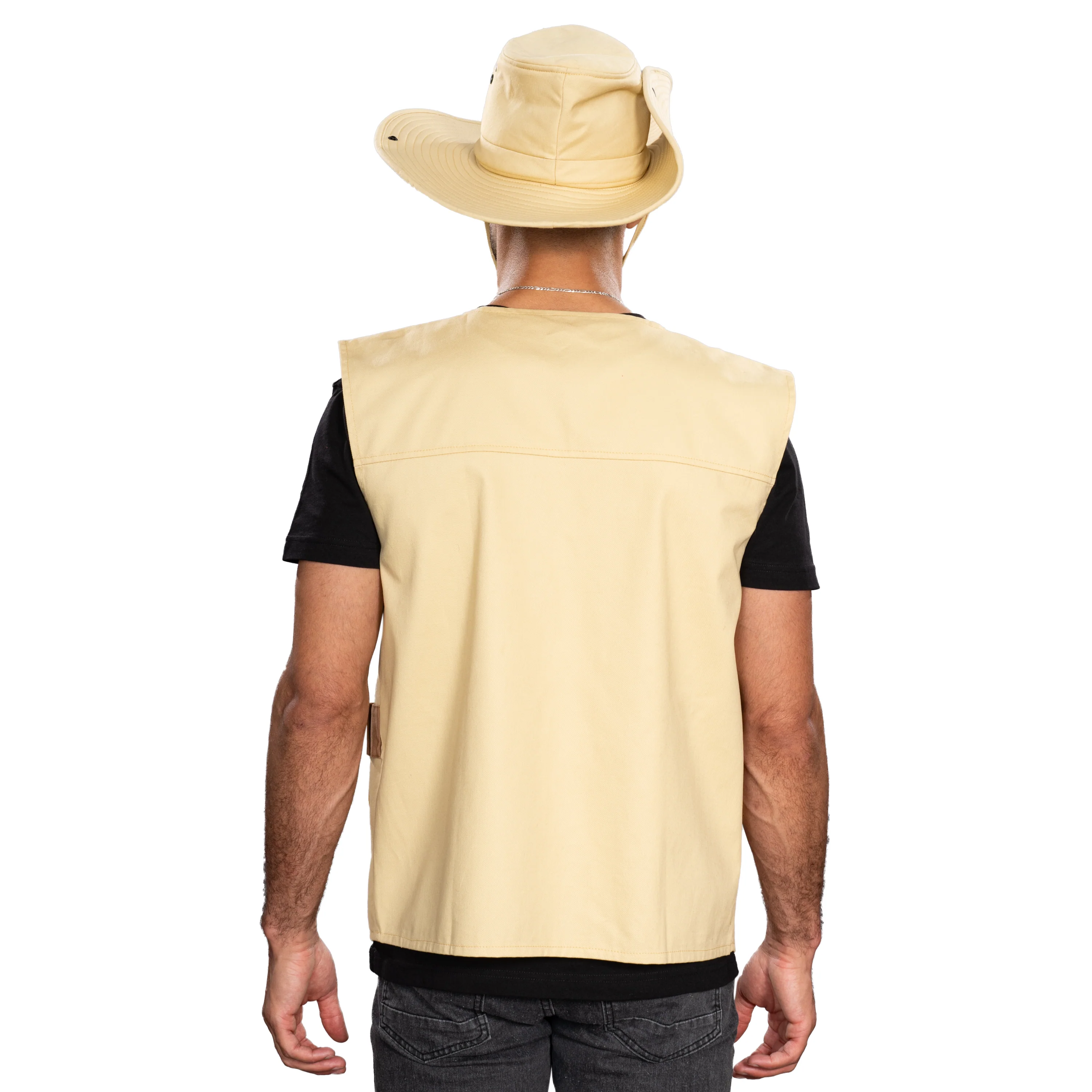 Dinosaur Park Ranger Jurassic Vest and Hat Halloween Costume Cosplay Set - Image 2