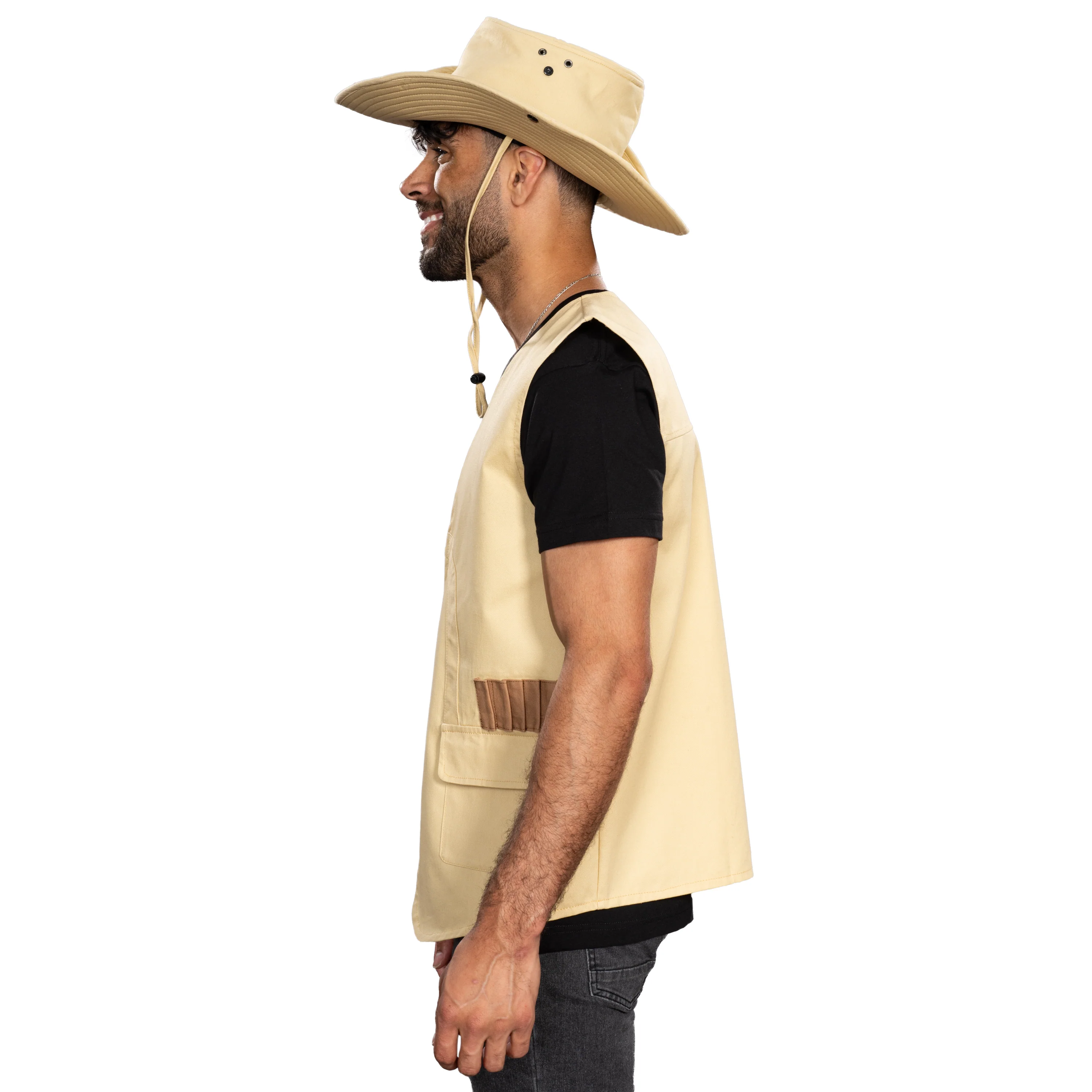 Dinosaur Park Ranger Jurassic Vest and Hat Halloween Costume Cosplay Set - Image 3
