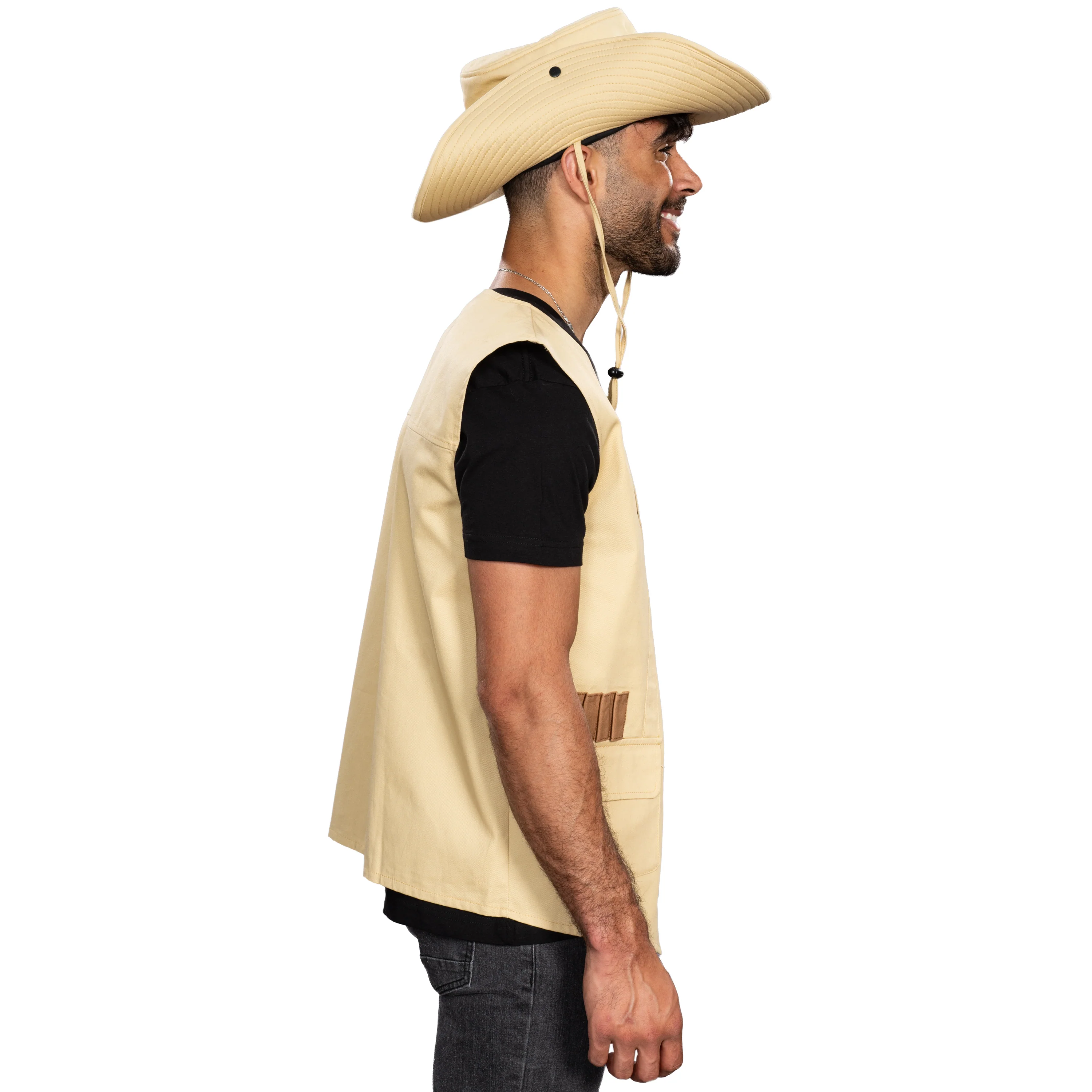 Dinosaur Park Ranger Jurassic Vest and Hat Halloween Costume Cosplay Set - Image 4