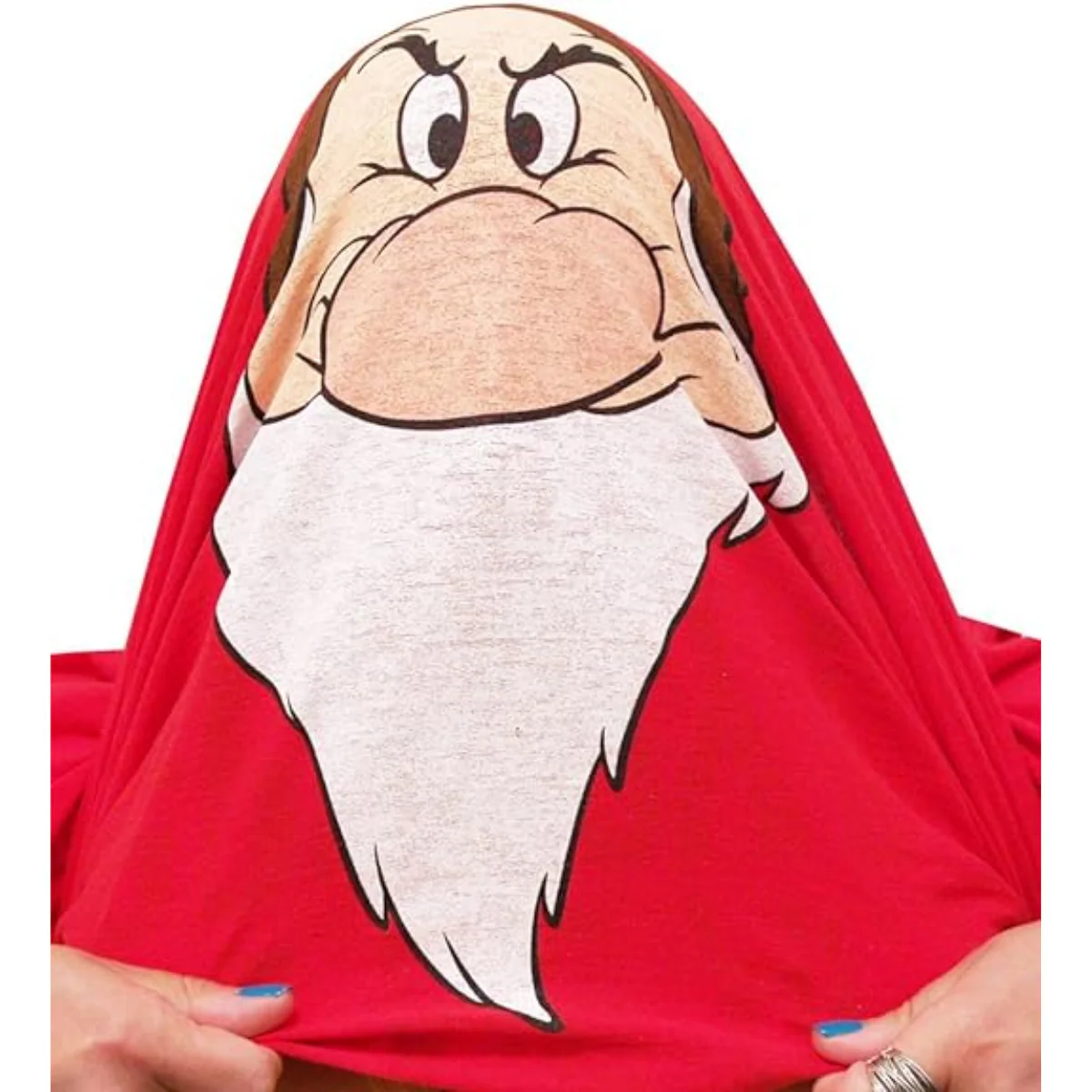 Disney Wanna See Me Act Grumpy Adult Flip Red T-Shirt - Image 2