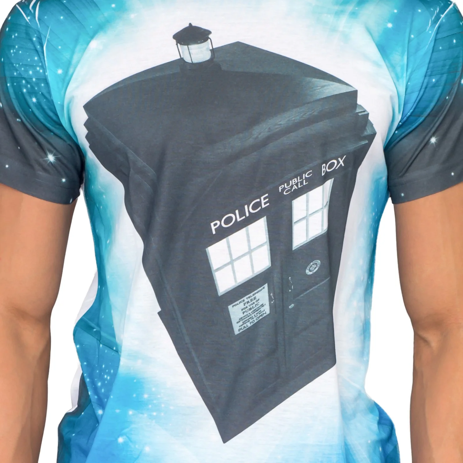 Doctor Who TARDIS Glowing Stars Sublimation T-Shirt - Image 8