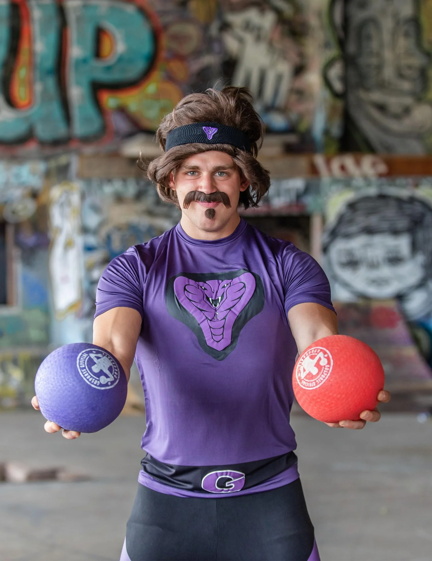 Dodgeball Purple Cobras Adult Costume Set - Image 8