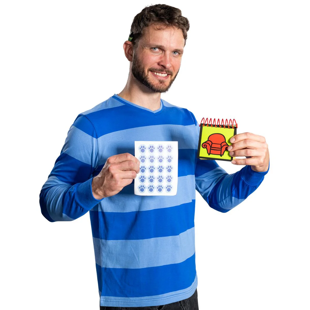 Dog Detective and Blue Handy Notebook Halloween Costume Cosplay Accessory with Dog Paws Stickers and Black Crayon - Image 2