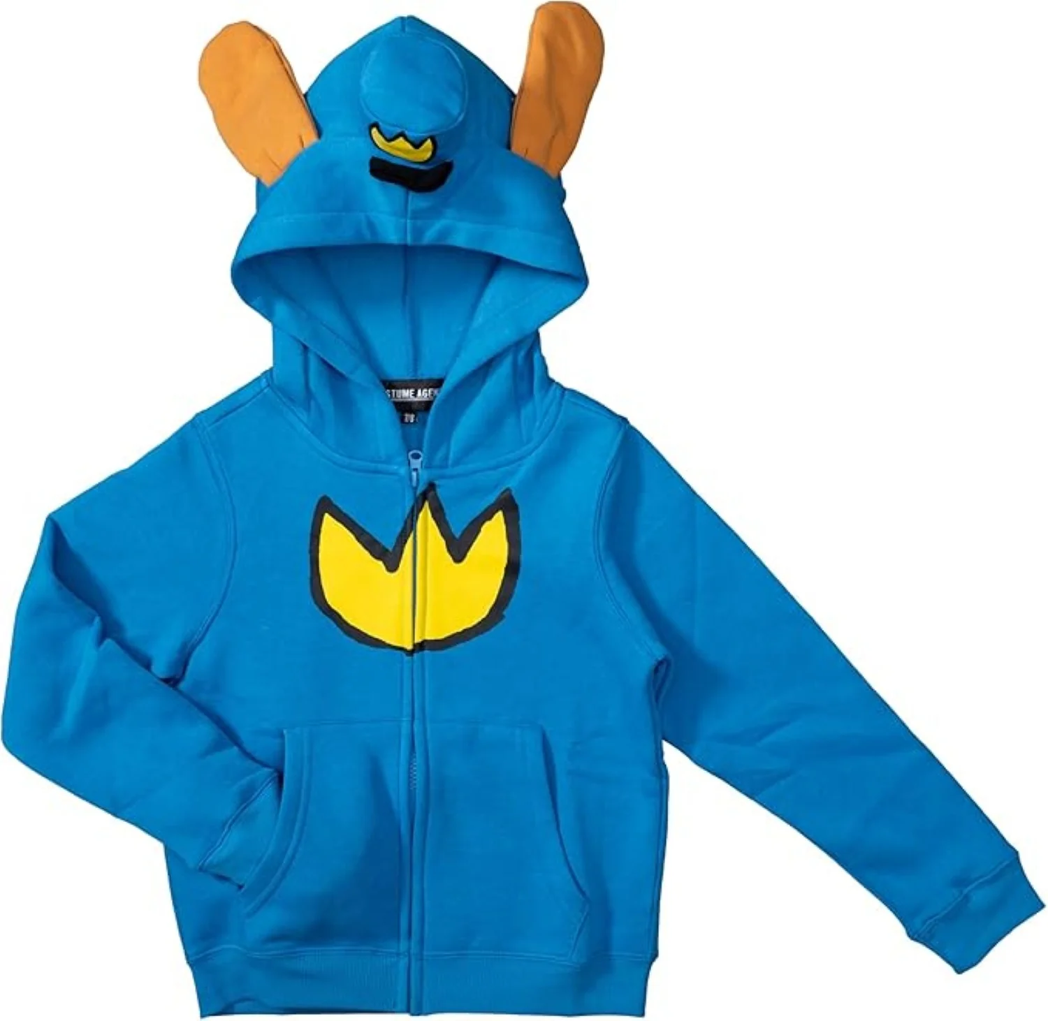 Dog Police Man Super Hero Youth Halloween Costume Hoodie with Ears and Attached Hat Kids Cosplay Zip Up Jacket - Image 3