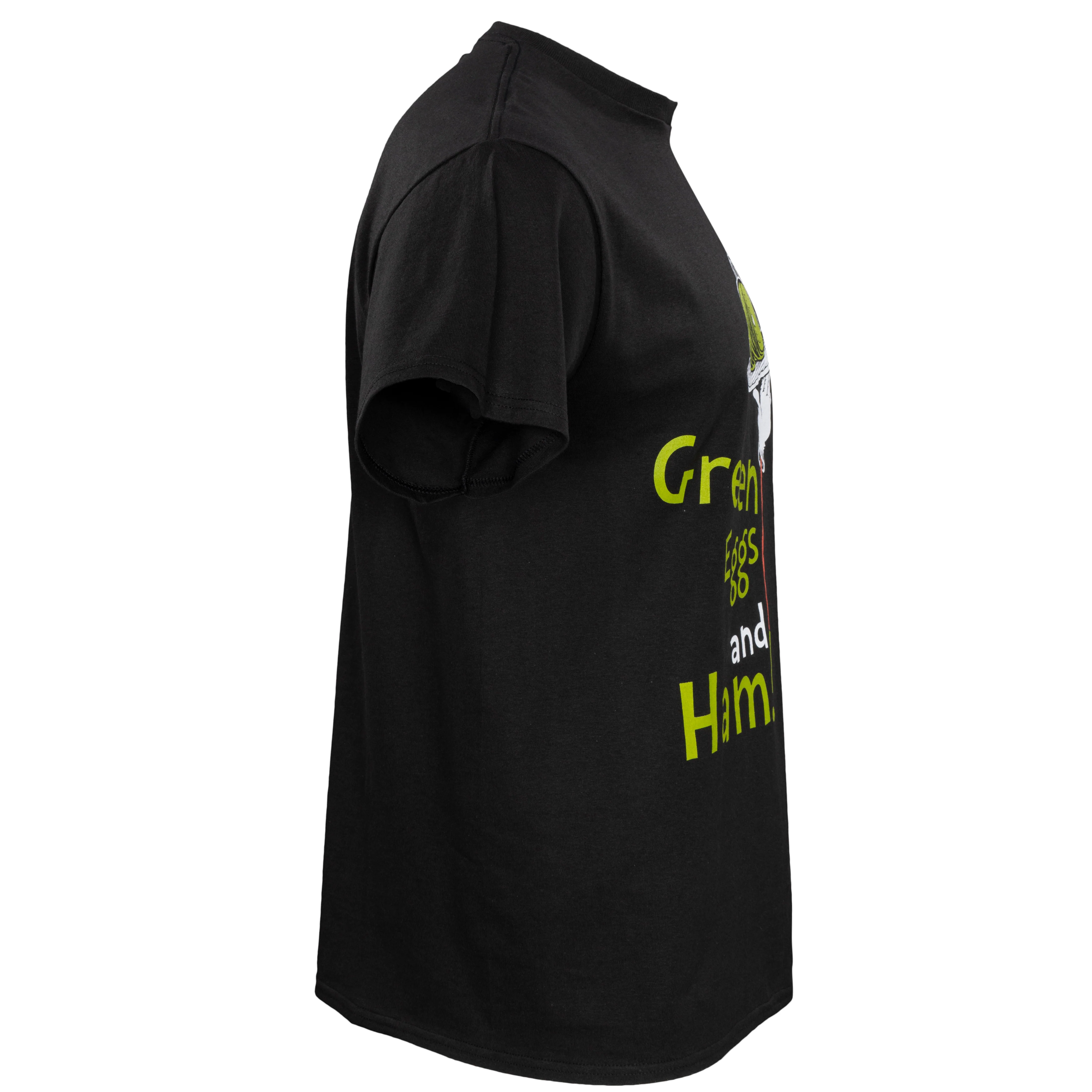 Dr Seuss Green Eggs and Ham Adult Short Sleeves Black T-Shirt - Image 3