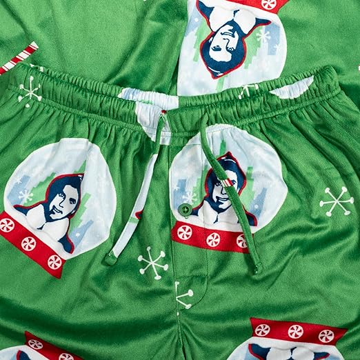 Elf Snowflakes Candy Cane Green Lounge Pants - Image 6