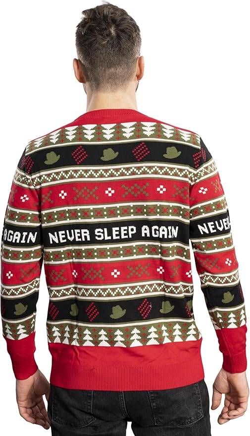 Elm Street Freddy Krueger Never Sleep Knitted Ugly Christmas Sweater - Image 4