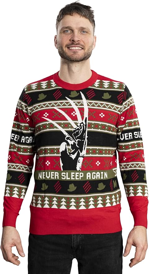 Elm Street Freddy Krueger Never Sleep Knitted Ugly Christmas Sweater - Image 6