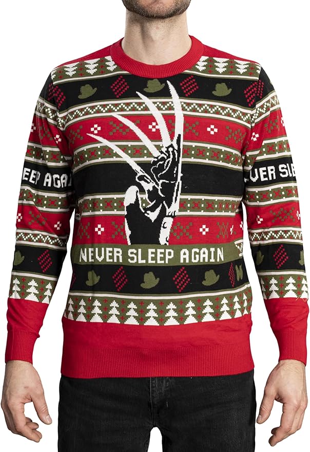 Elm Street Freddy Krueger Never Sleep Knitted Ugly Christmas Sweater - Image 7