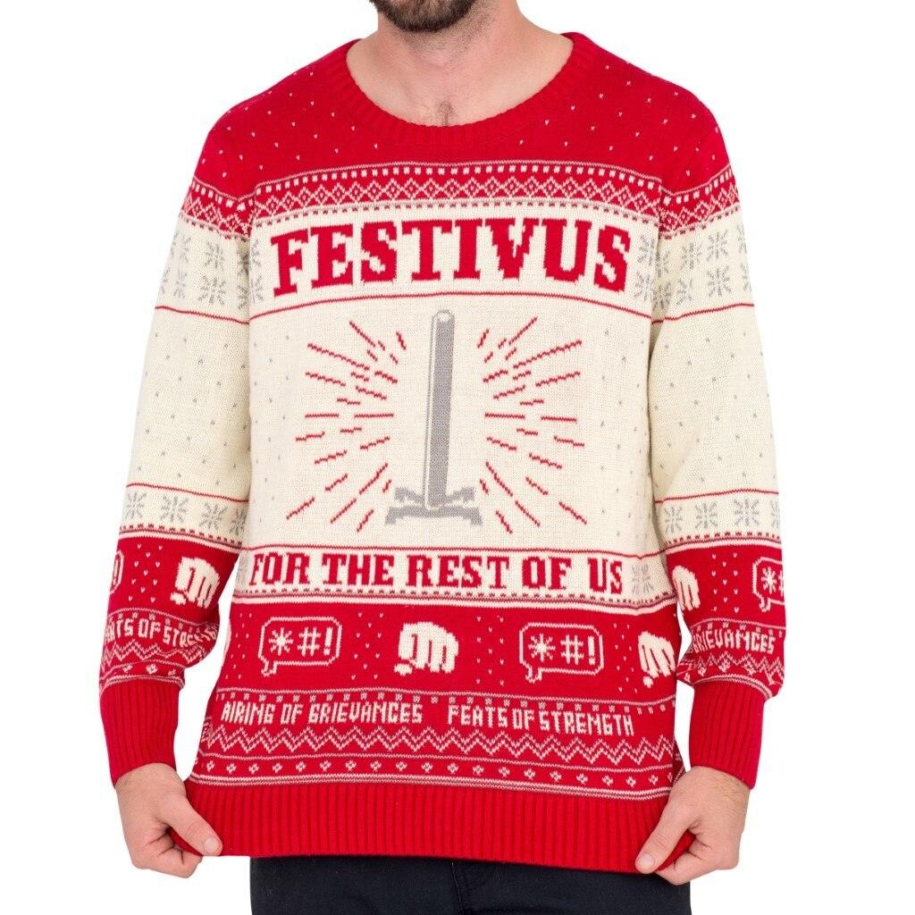 Festivus For The Rest Of Us Pole 1990s TV Unisex Ugly Christmas Xmas Sweater
