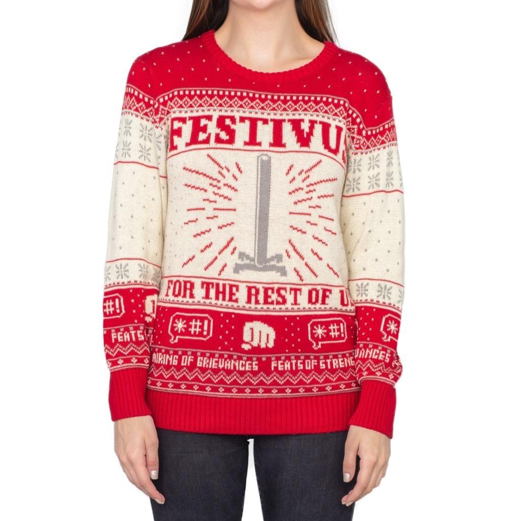 Festivus For The Rest Of Us Pole 1990s TV Unisex Ugly Christmas Xmas Sweater - Image 3