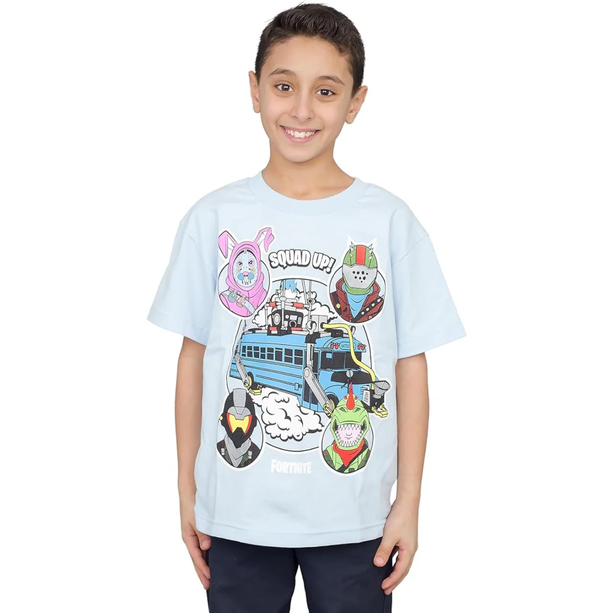 Fortnite Bus Crew Light Blue Youth T-shirt - Image 2