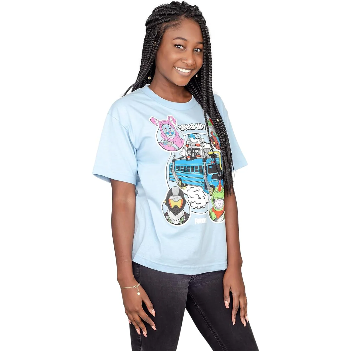 Fortnite Bus Crew Light Blue Youth T-shirt - Image 3
