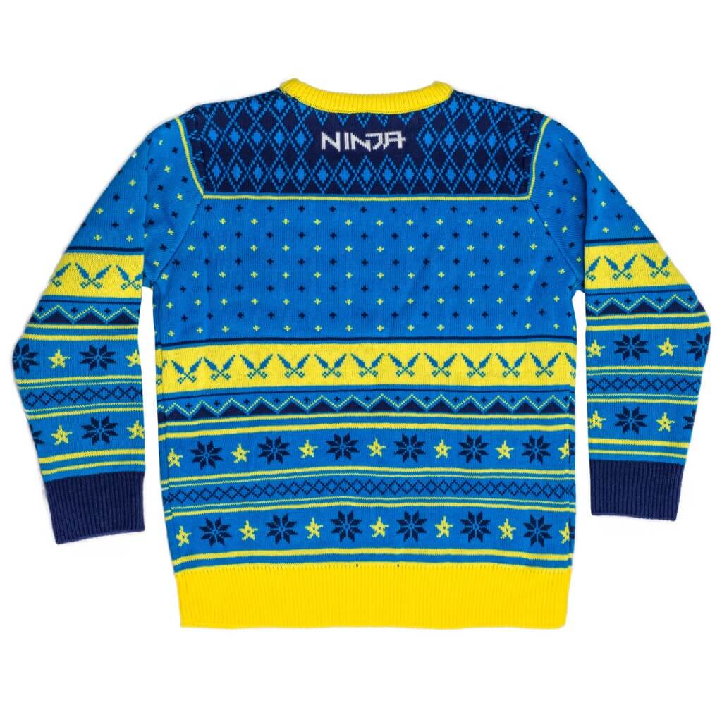 Fortnite Ninja Logo Ugly Christmas Sweater Shurikens Pattern - Image 2