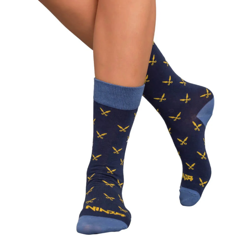 Fortnite Ninja Navy & Blue Socks with Daggers - Adult