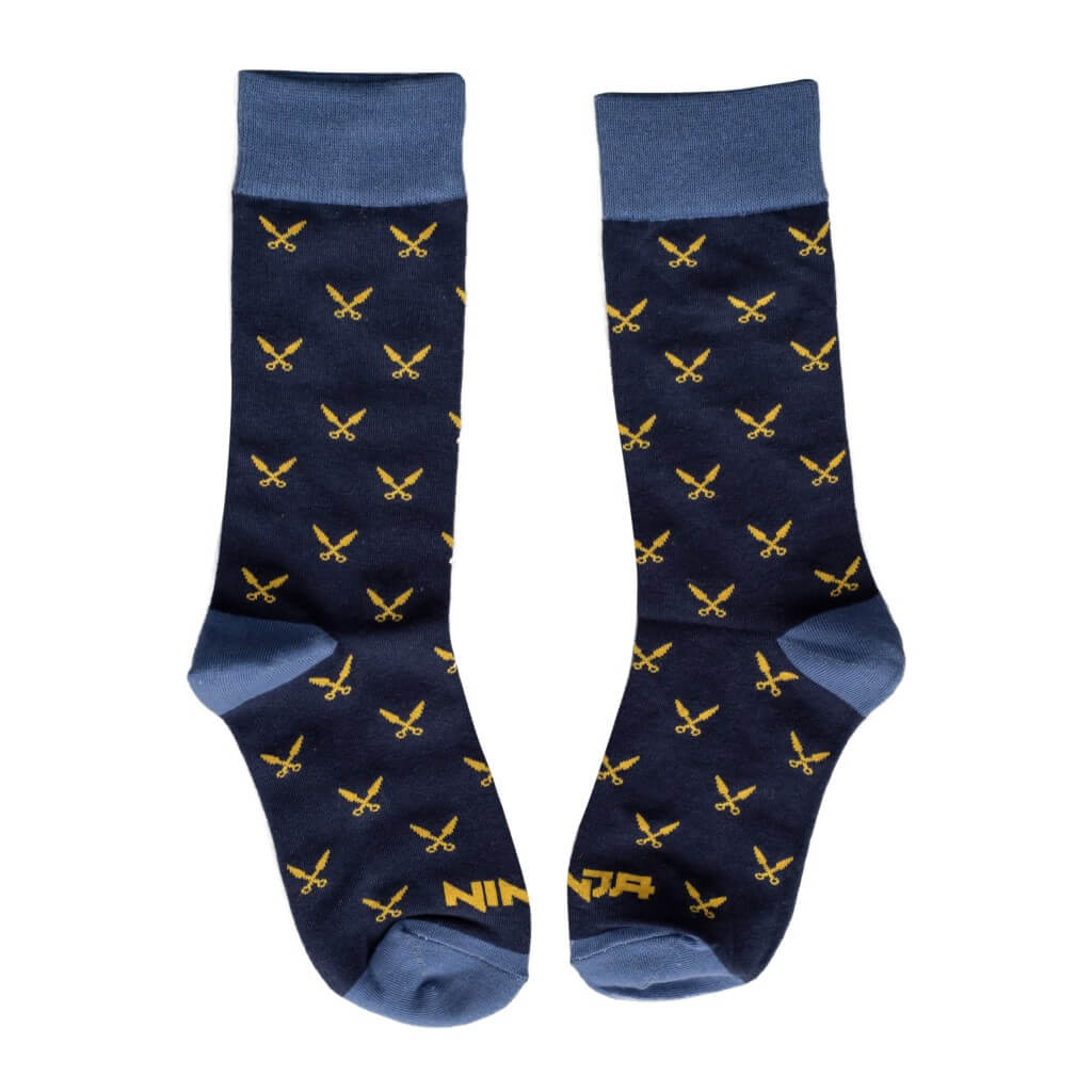 Fortnite Ninja Navy & Blue Socks with Daggers - Adult - Image 2