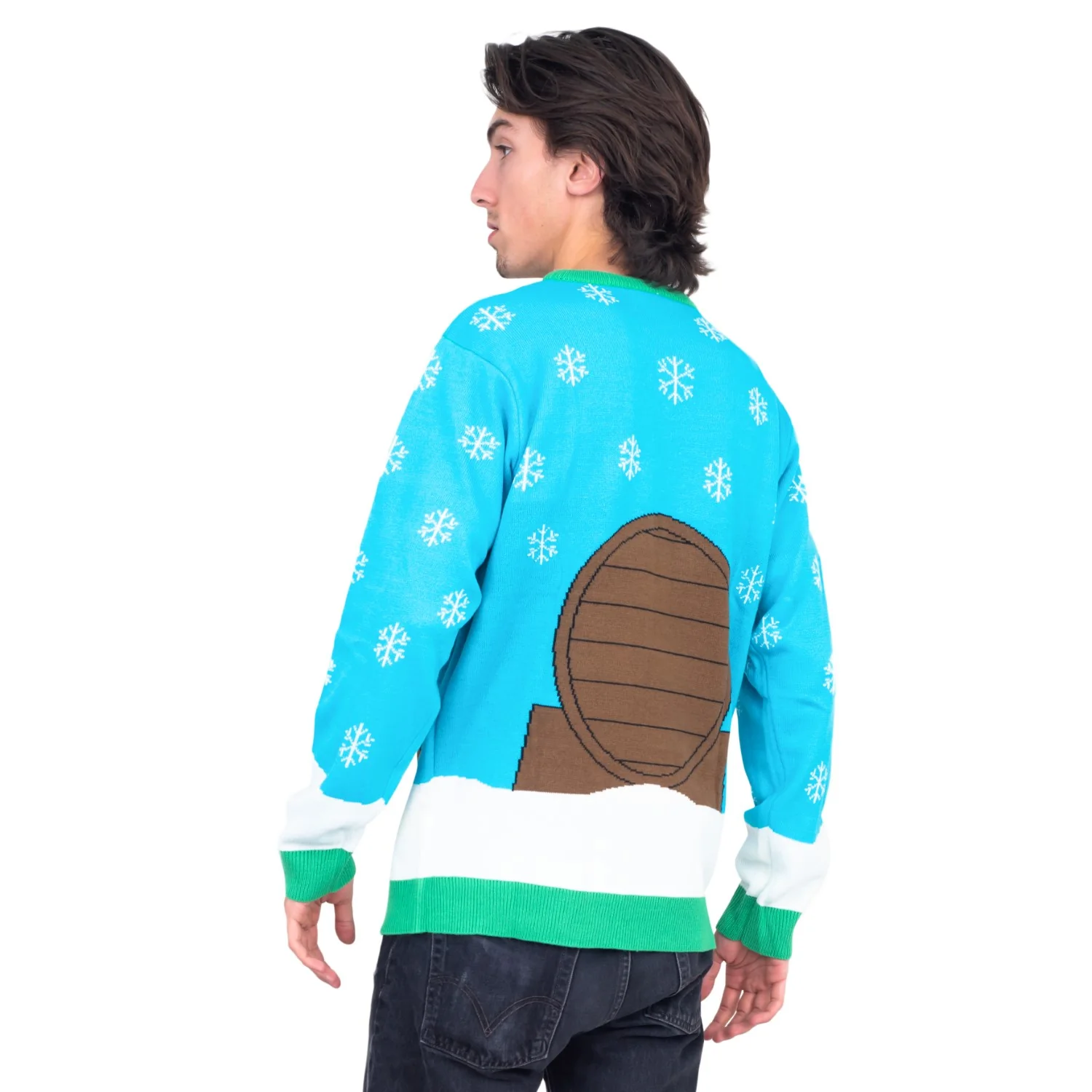 Funny Ugly Christmas Sweater Beverage Dispenser Elfed Up Blitzen's Santa Jingle Juice Knitted Pullover - Image 6