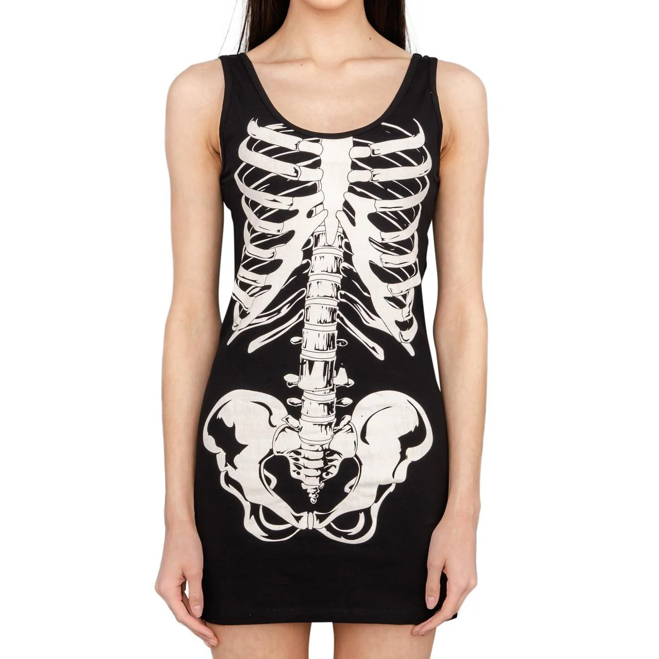 Glow in the Dark Skeleton Costume Tank Dress - Image 3