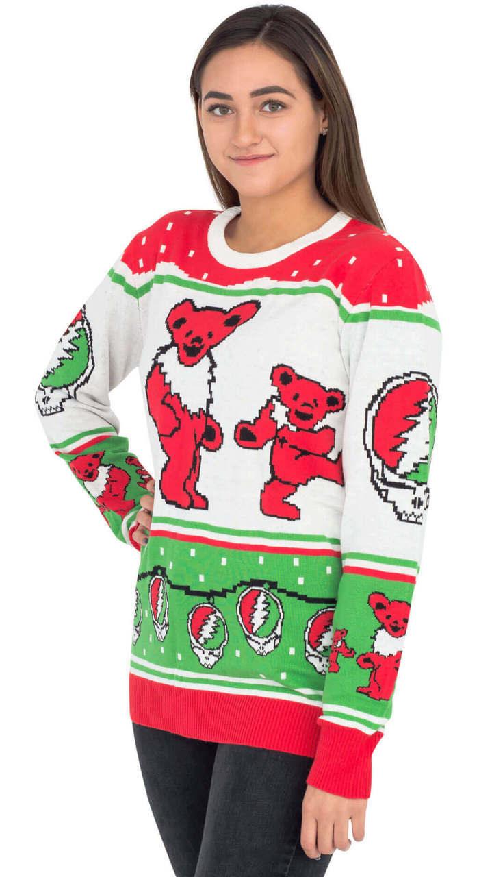 Grateful Dead Bears and Ornaments Christmas Sweater - Image 4